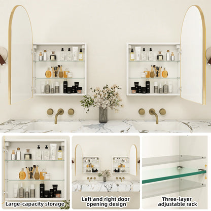 20 x 30 Medicine Cabinet with Mirror,Gold Bathroom Mirror with Storage,Metal Framed Medicine Cabinet Wall Mount with Adjustable Shelves for Bathroom Vanity Modern Farmhouse