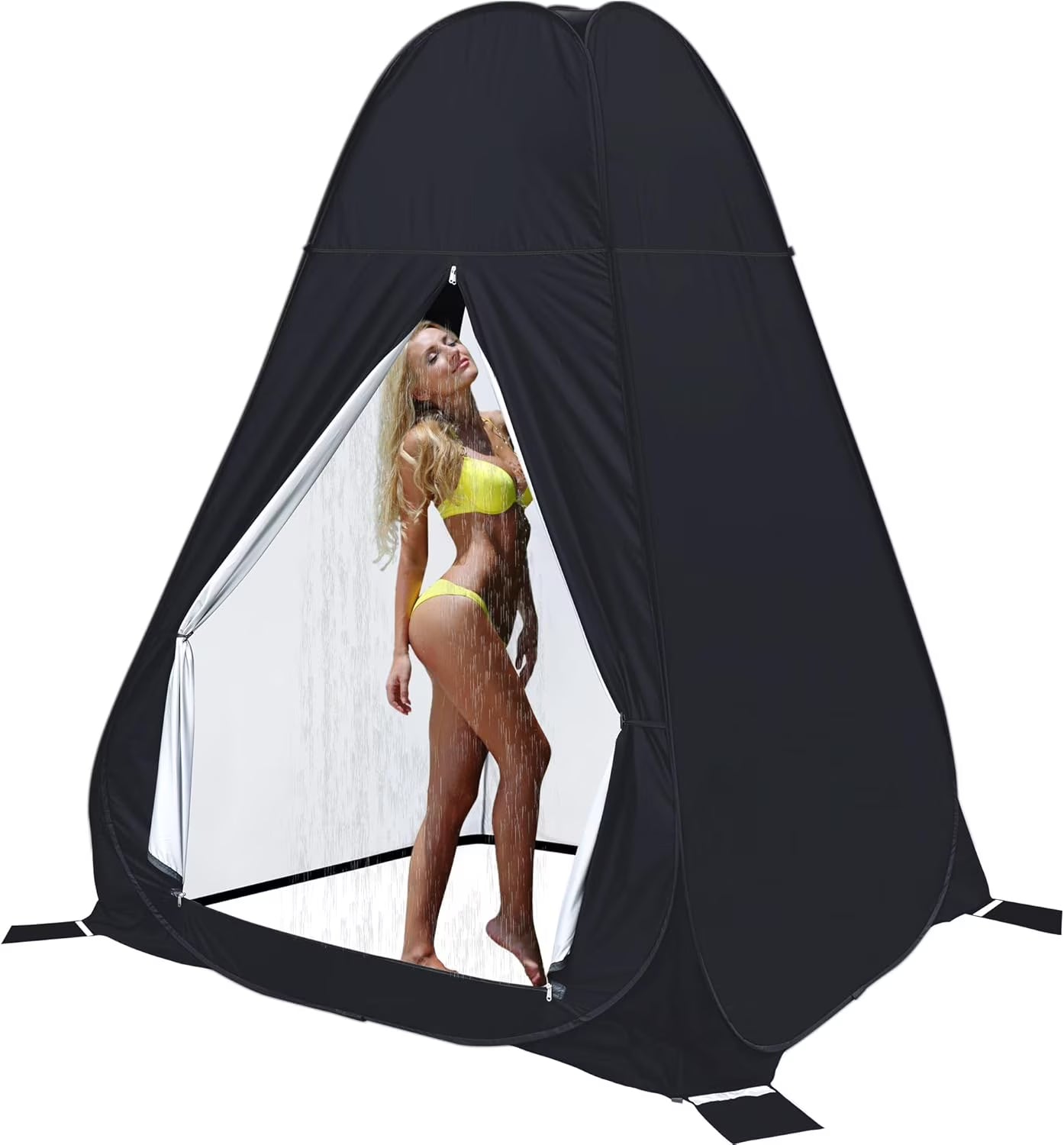 Shower Privacy Tent, 7FT Extra Large Pop Up Toilet Tent, Portable Outdoor Bathroom Shower Enclosure, Privacy Shelter for Changing Camping Hiking Beach Dressing, Fishing, UPF50+