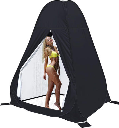Shower Privacy Tent, 7FT Extra Large Pop Up Toilet Tent, Portable Outdoor Bathroom Shower Enclosure, Privacy Shelter for Changing Camping Hiking Beach Dressing, Fishing, UPF50+