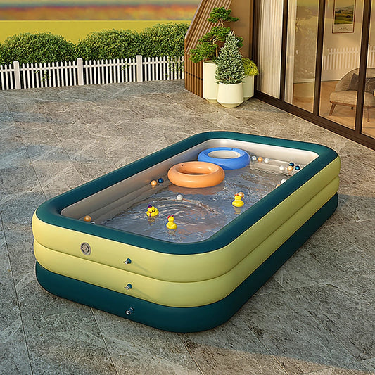 Family Inflatable Swimming Pool, Inflatable Pool for Baby, Kiddie, Kids, Adult, Outdoor, Garden, Backyard, Summer Water Party Inflatable Bathtub for Indoor or Outdoor
