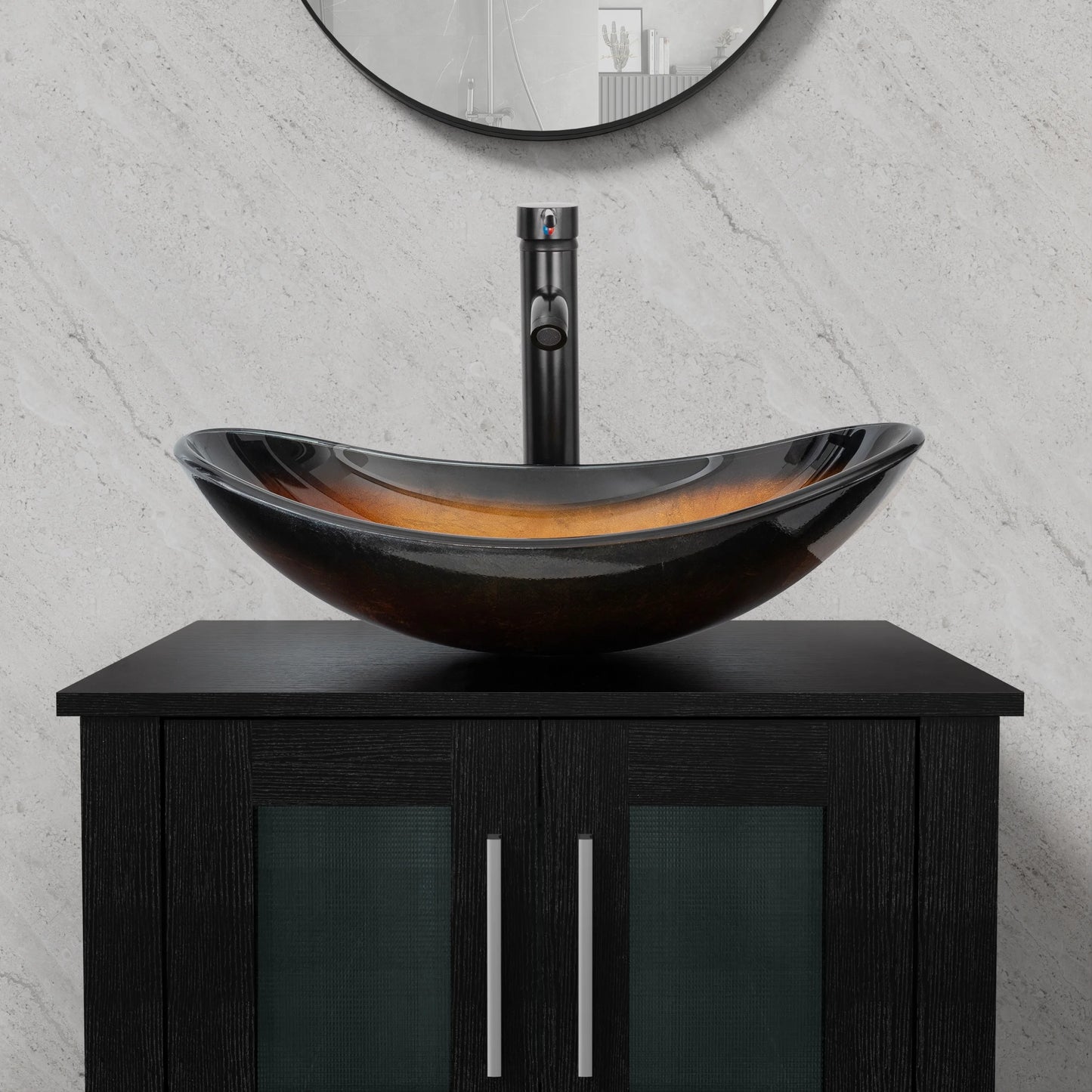 Eclife 24" Freestanding Single Bathroom Vanity with Vessel Sink, Manufactured Wood Top