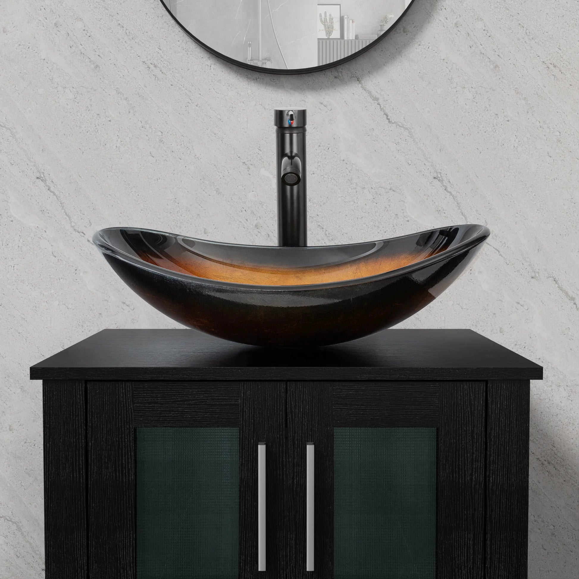 Eclife 24" Freestanding Single Bathroom Vanity with Vessel Sink, Manufactured Wood Top