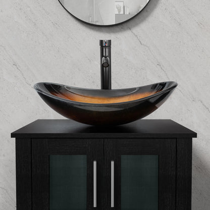 Eclife 24" Freestanding Single Bathroom Vanity with Vessel Sink, Manufactured Wood Top