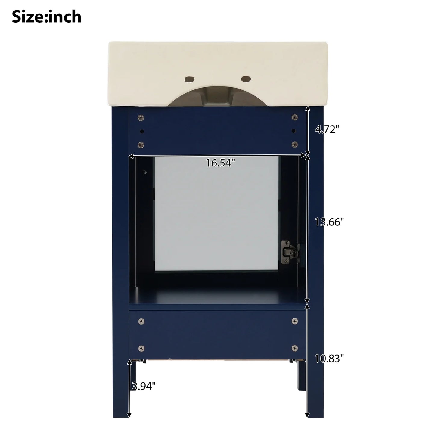 Harper & Bright Designs 20" Small Bathroom Vanity with Sink, Bathroom Vanity Cabinet with Ceramic Top and Storage Drawer, Blue
