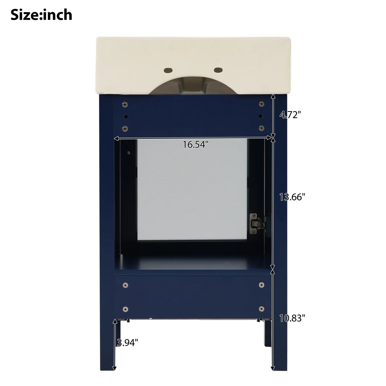 Harper & Bright Designs 20" Small Bathroom Vanity with Sink, Bathroom Vanity Cabinet with Ceramic Top and Storage Drawer, Blue