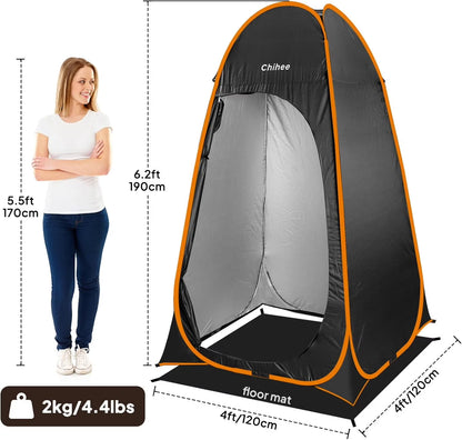 Outdoor Privacy Shelter Pop Up Camping Bathroom Tent - Black, 1 Room Camp Toilet Stall Shower Tents for Hiking, Fishing, and Travel