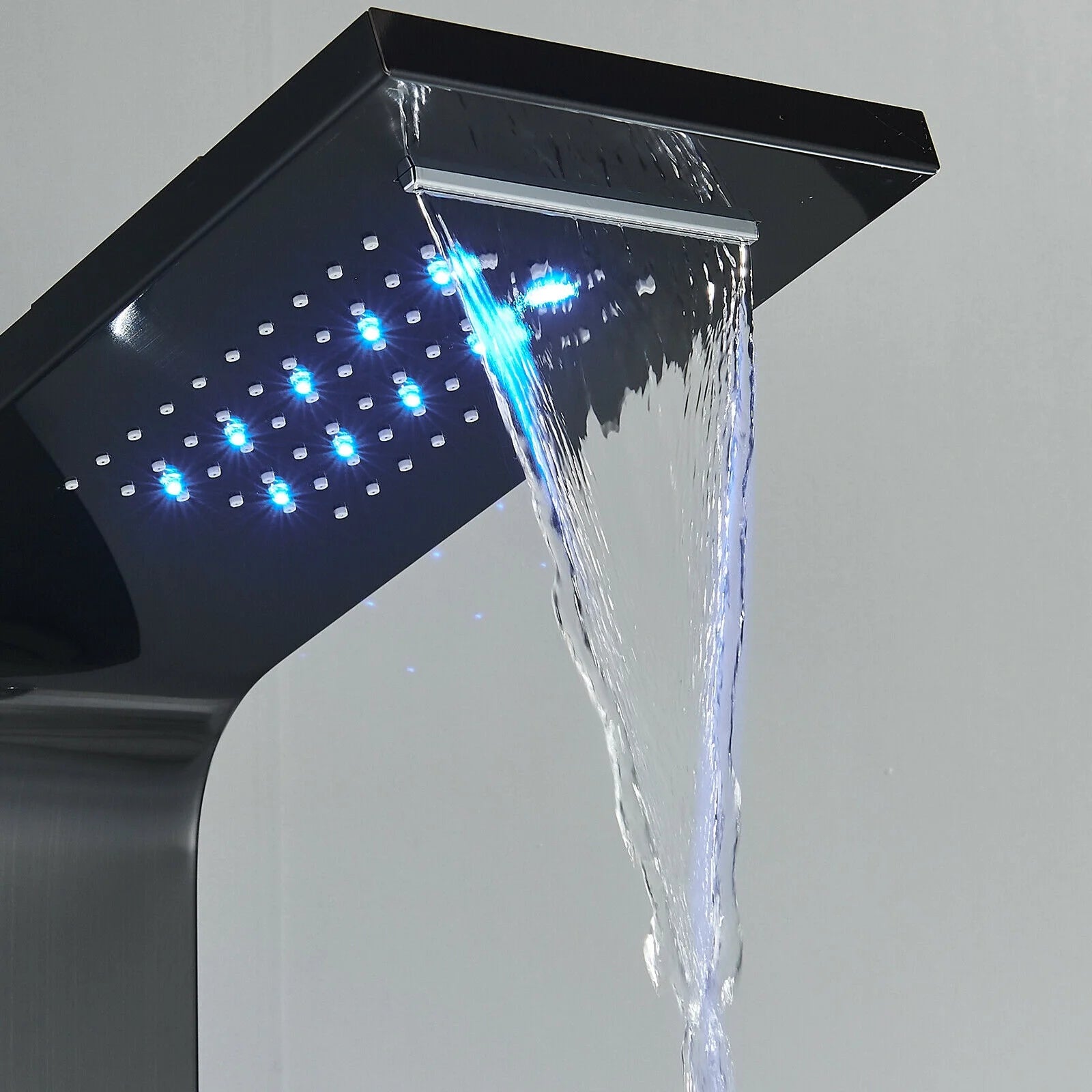 Bathroom Senlesen Stainless Steel LED Shower Panel Tower Faucet Set System Massage Body Jet