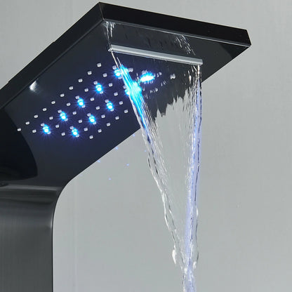 Bathroom Senlesen Stainless Steel LED Shower Panel Tower Faucet Set System Massage Body Jet