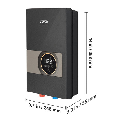 VEVOR Instant Water Heater, 8kw On Demand Electric Tankless Water Boiler, Digital Temperature Display & Easy Installation & 24-Hour Water Supply, For Kitchen Bathroom Shower Mall Salon ETL Listed