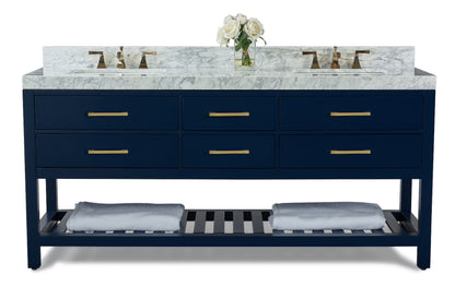 Ancerre Designs Elizabeth 72" Wood Bathroom Vanity Set in Heritage Blue