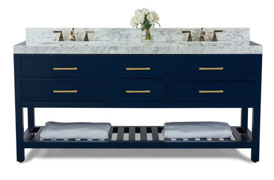 Ancerre Designs Elizabeth 72" Wood Bathroom Vanity Set in Heritage Blue