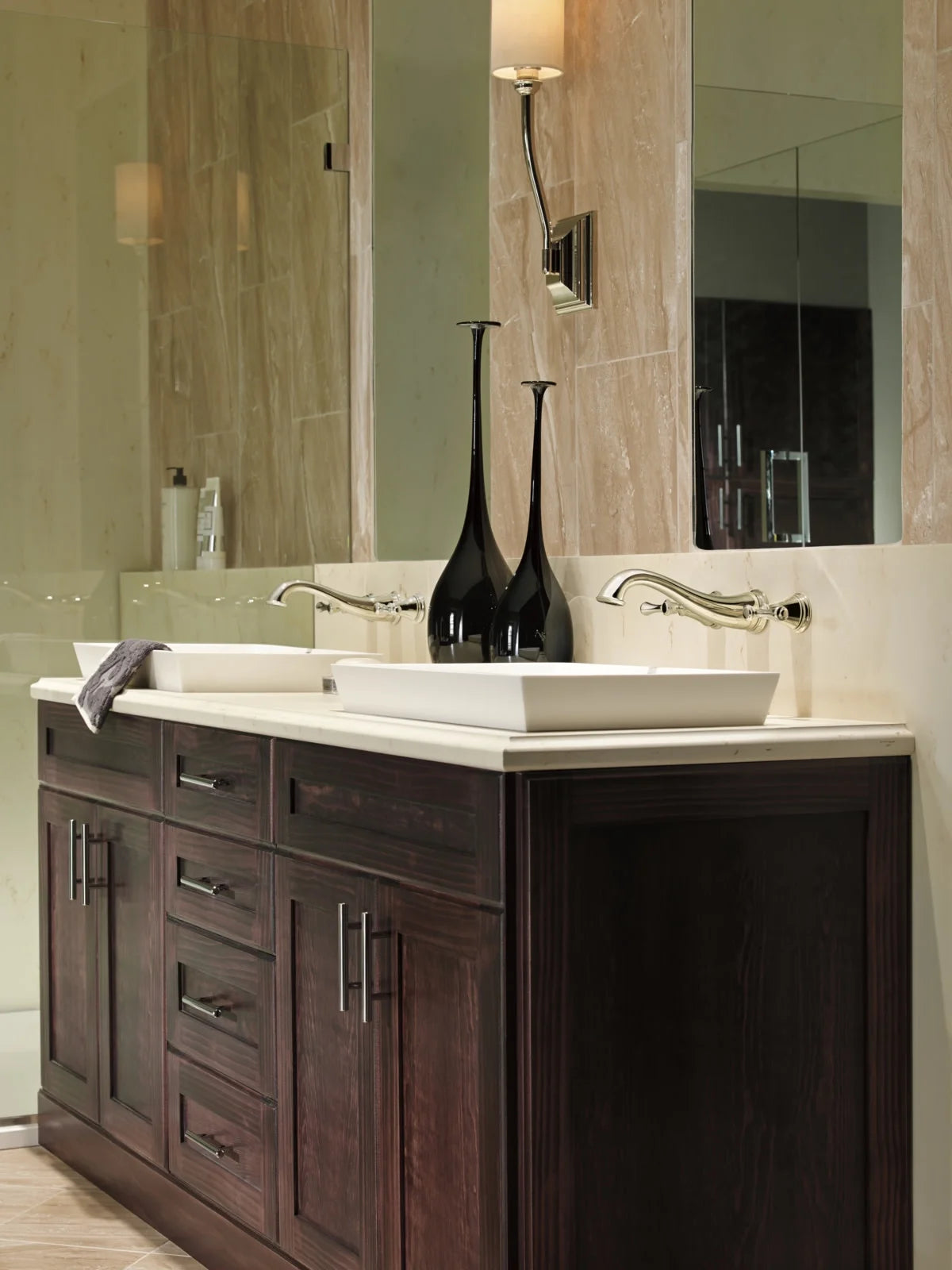 Delta Cassidy Two Handle Wall-Mount Bathroom Faucet Trim in Chrome (Valve Not Included) T3597LF-WL
