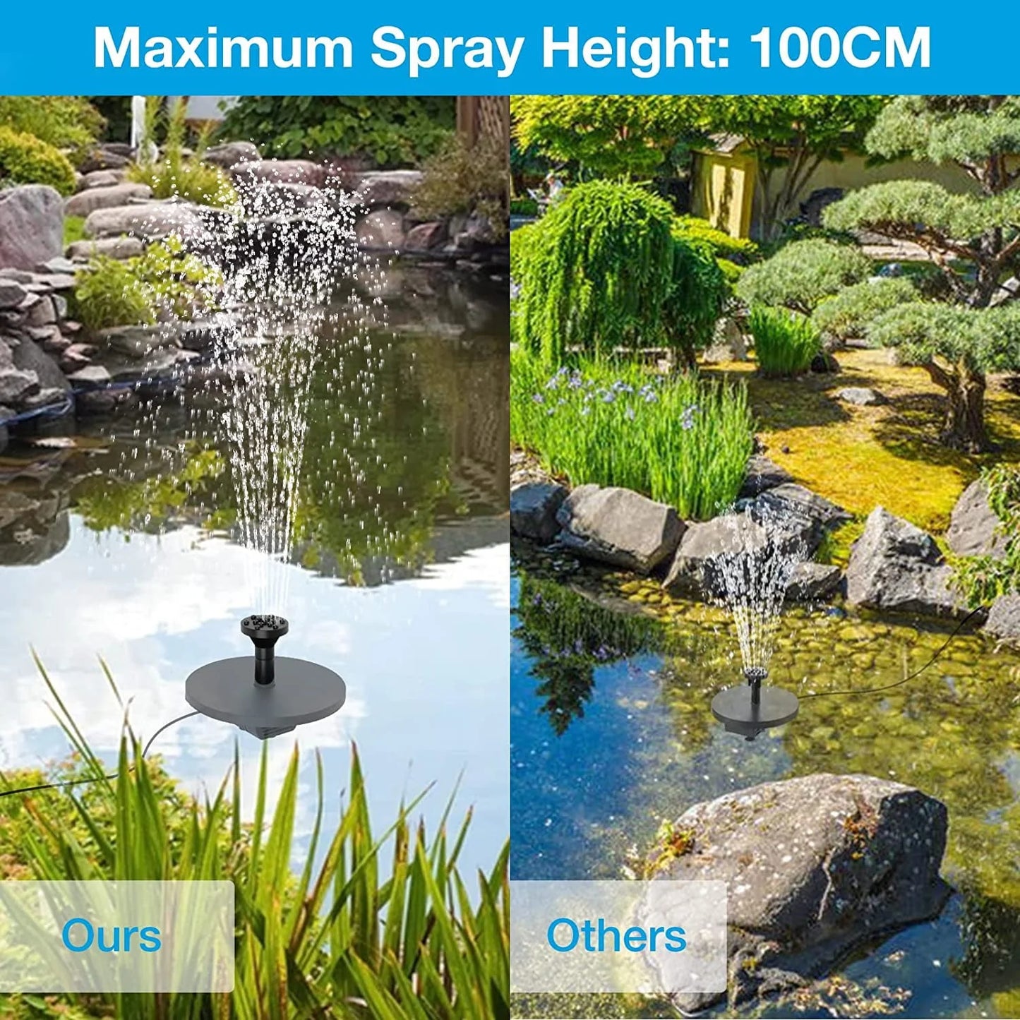 AISITIN 9W Solar Water Pump Kit, 10W Solar Powered Water Fountain Pump with 6 Nozzles, DIY Fountain Kit for Bird Bath, Ponds, Garden