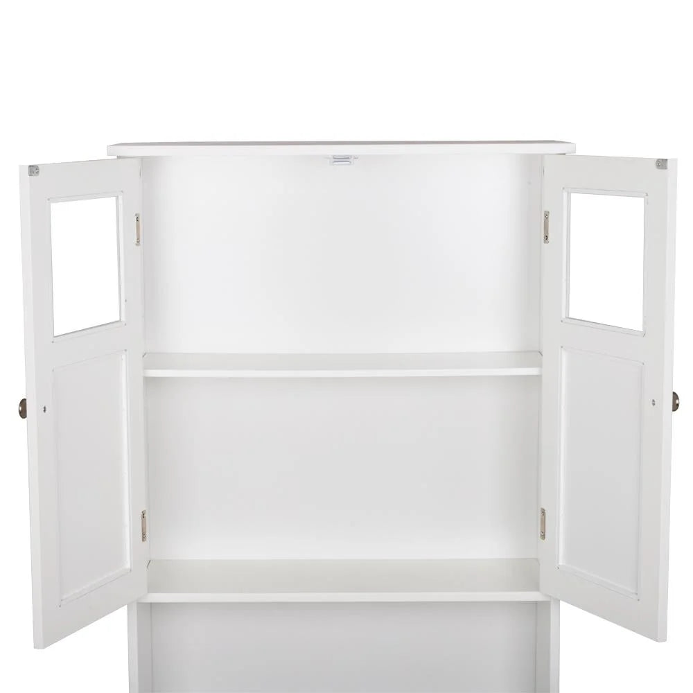 Zimtown 67'' over the Toilet Bathroom Storage Cabinet with 2 Doors and Adjustable Shelf, White