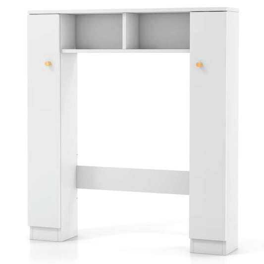 Topcobe Over The Toilet Storage Cabinet with 2 Open Compartments and 4 Adjustable Shelves, Bathroom Furniture, Bathroom Shelves, White