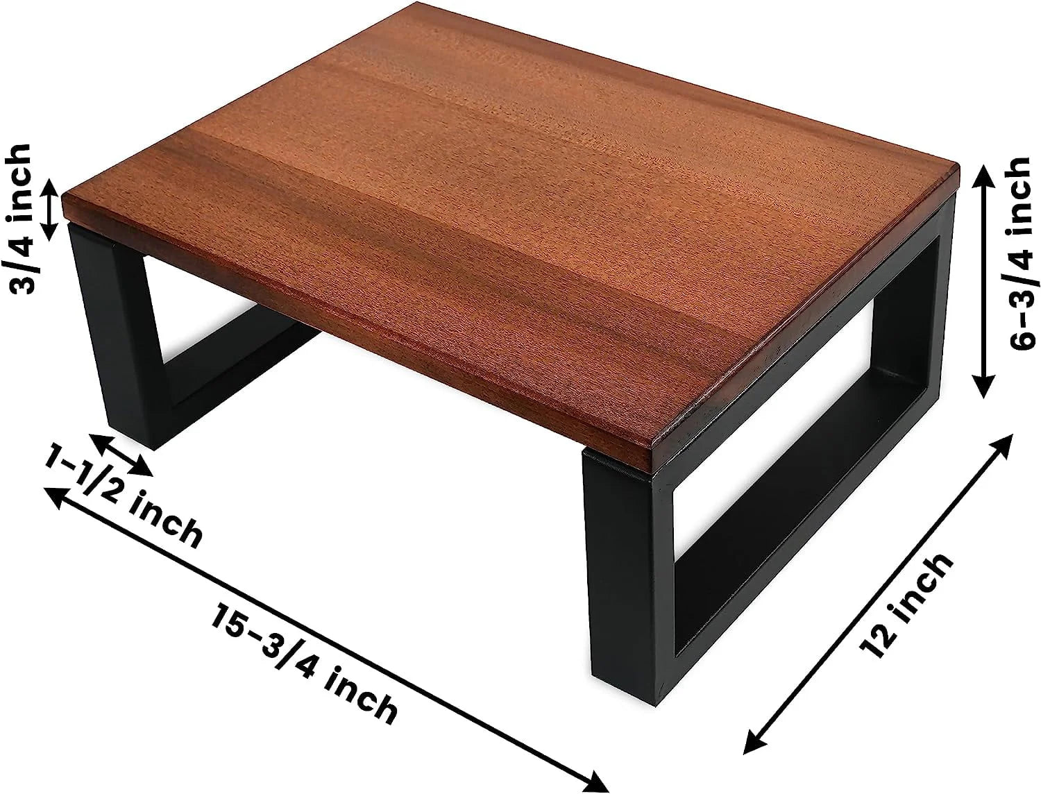 CONSDAN Step Stool with Metal Frame, Solid Hardwood Step Stool for Toddler/Kids/Adult, Portable Step Stool for Bedroom Bathroom-Dark Walnut