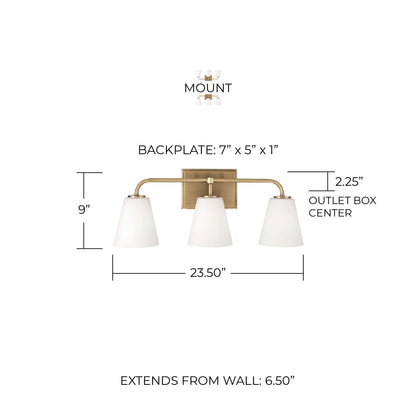 Capital Lighting - Brody - 3 Light Bath Vanity In Minimalist Style-9 Inches Tall