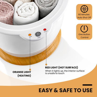 Costway Bathroom Towel Warmer Bucket with Fragrance Holder & Auto Shut Off White
