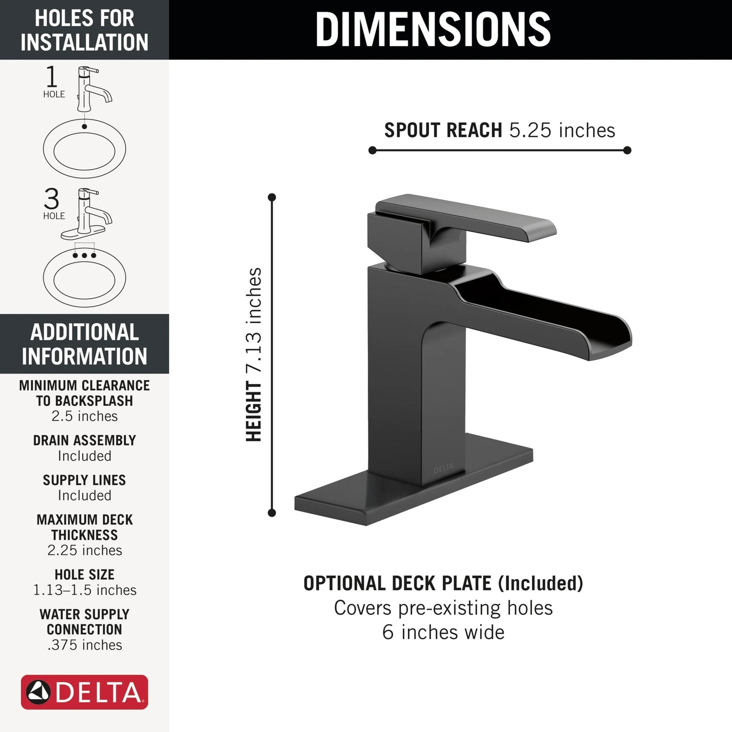 Delta Faucet Ara® Single Handle Channel Bathroom Faucet