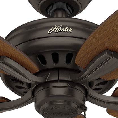 Hunter - Newsome Indoor/Outdoor Ceiling Fan, 52-inch, Premier Bronze, Traditional-style, 3-speed WhisperWind Motor, 53323, for porches, patios, sunrooms, bathrooms