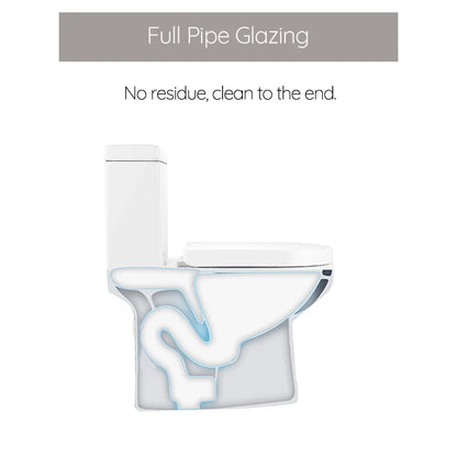 HOROW Small Toilet One Piece Short Compact Bathroom Tiny Mini Commode Water Closet Dual Flush Concealed Trapway
