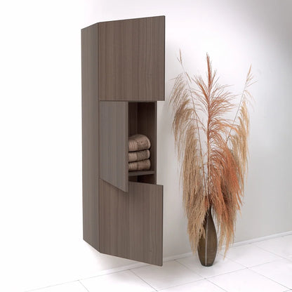 Fresca White Bathroom Linen Side Cabinet w/ 3 Large Storage Areas