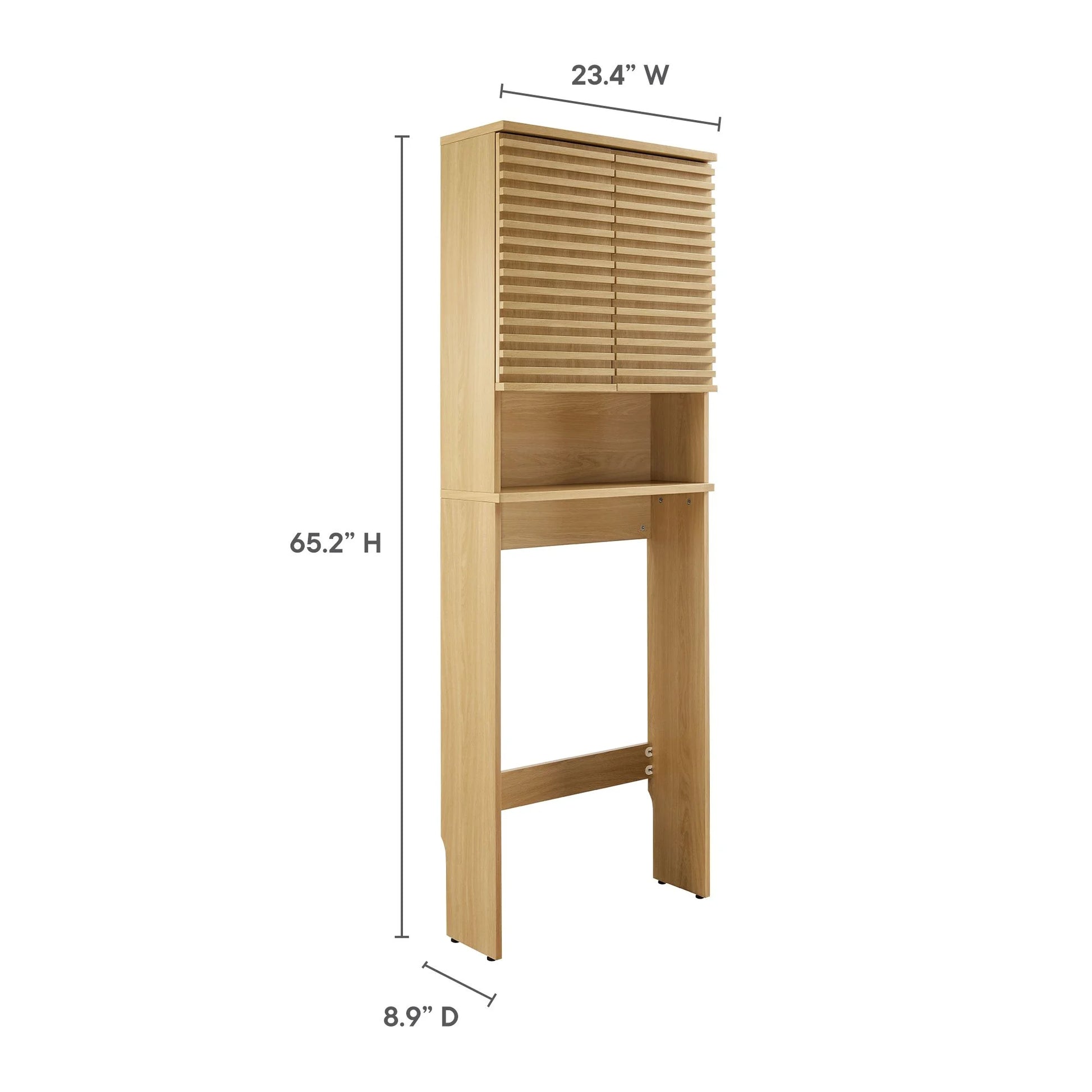 Modway Render Over the Toilet Bathroom Storage Cabinet in Oak