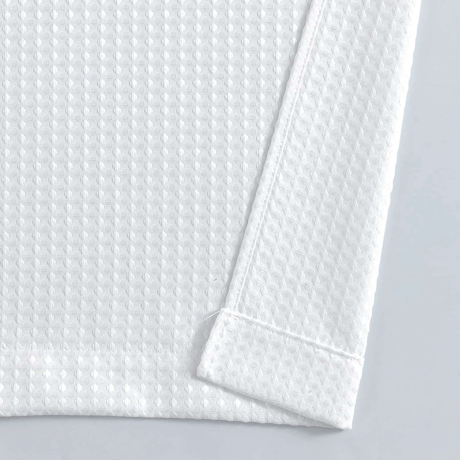 Curtainking White Valance Kitchen Window Curtain Waffle Weave Textured Small Window Curtain for Bathroom Rod Pocket, 60" W x 18" L, 1 Panel