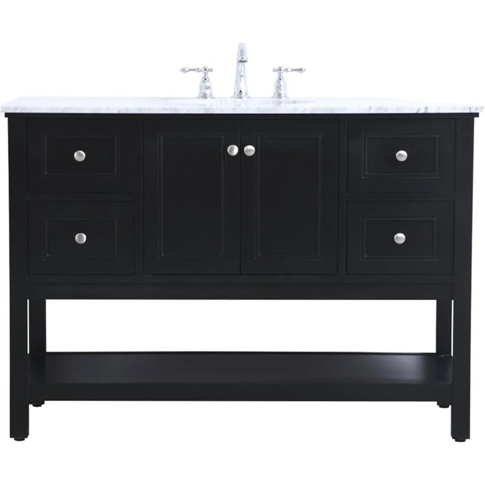 48 in. single bathroom vanity set in Black
