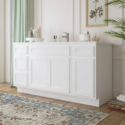 60 in. W x 21 in. D x 32.5 in. H Freestanding Bathroom Vanity Cabinet without Top in Smoky Gray