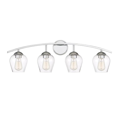Trade Winds Lighting 4-Light Bathroom Vanity Light In Brushed Nickel