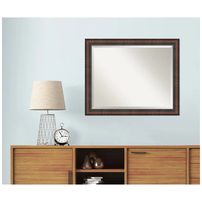 Amanti Art Caleb Brown Beveled Bathroom Wall Mirror