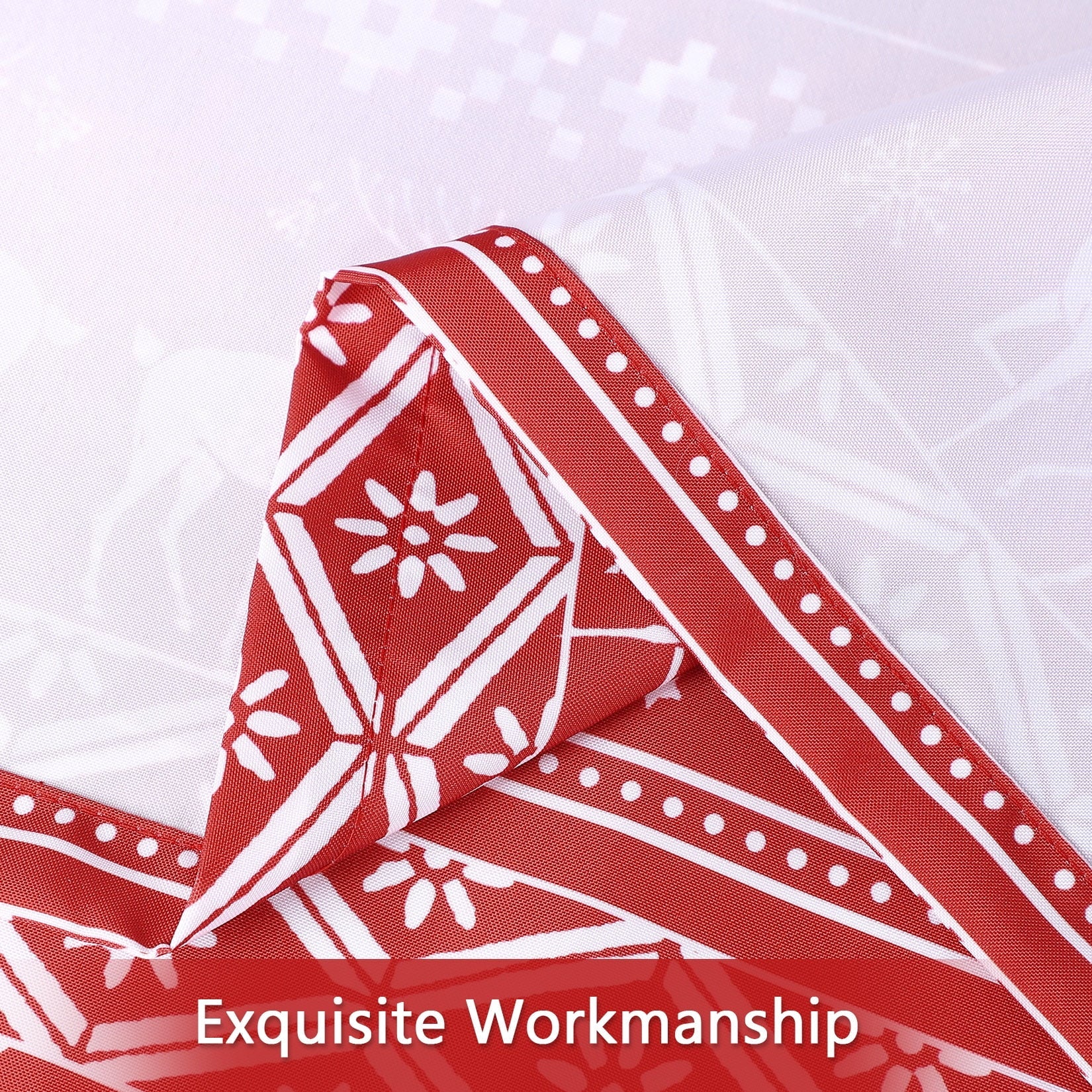 ZACOO 26"Wx24"L Red Christmas Kitchen Curtains Xmas Tree and Deer Pattern Bathroom Window Curtain Boho Style Half Window Curtains Light Filtering, Set of 2