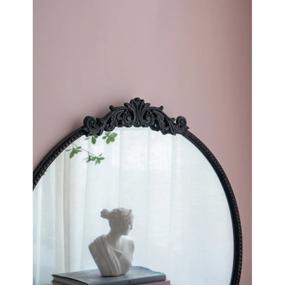 Gallan 36x 39 Inch Oval Gold Mirror, Wall Mounted Mirror with Metal Frame, Suitable for Bathroom, Living Room, Bedroom