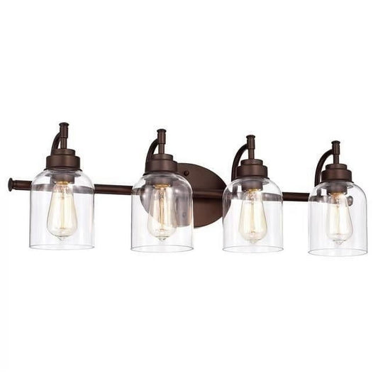 CHLOE Adair Transitional 4 Light Oil Rubbed Bronze Bath Vanity Fixture 30" Wide