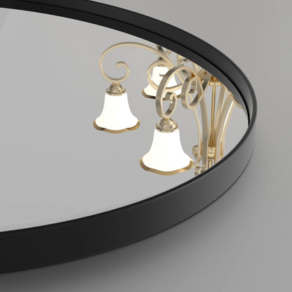 Clavies Black Oval Mirror, 22x30 Inches Bathroom Vanity Mirror, Wall Mirror with Metal Frame