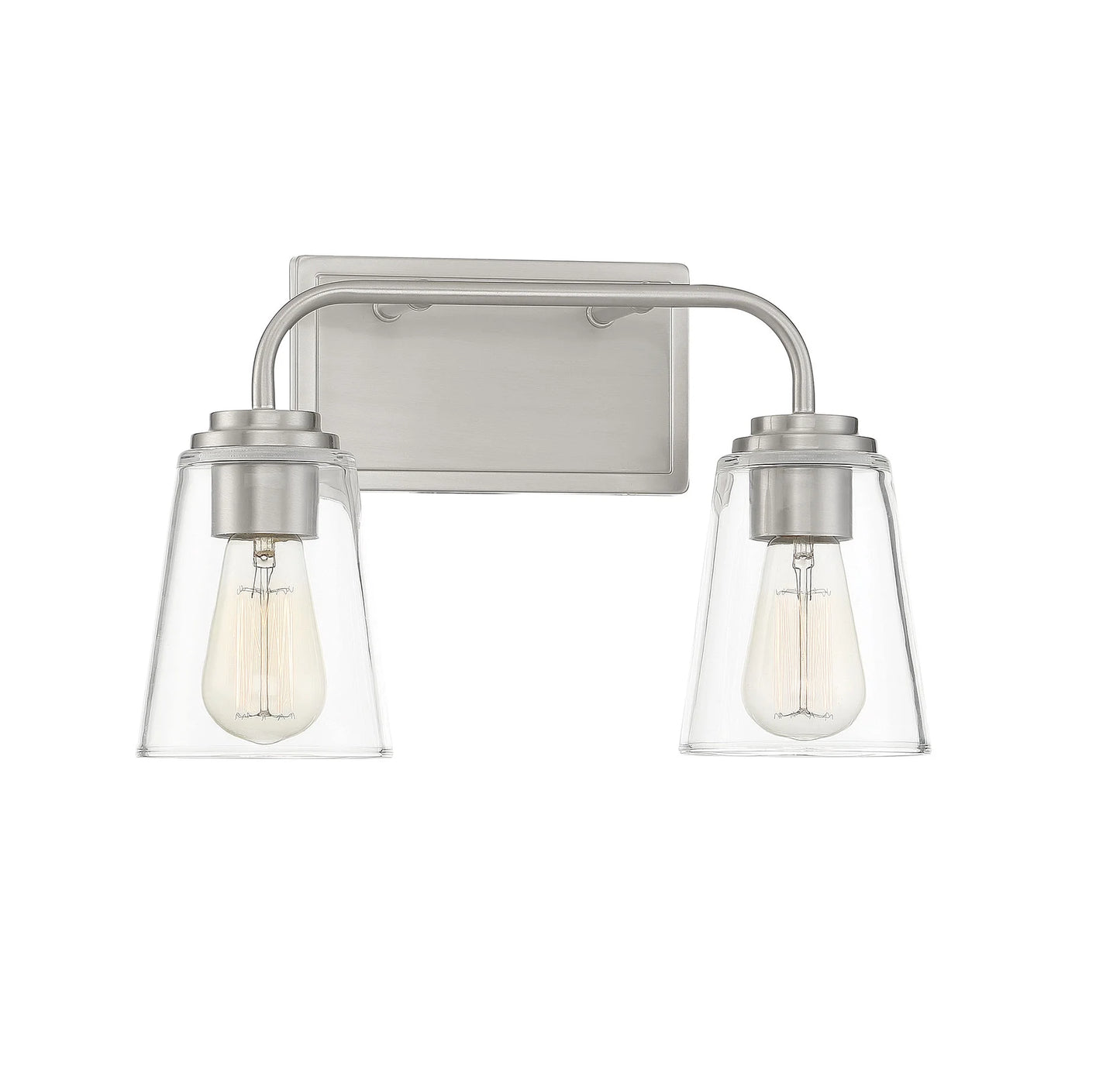 Trade Winds Lighting 2-Light Bathroom Vanity Light In Natural Brass