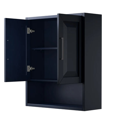 Wyndham Collection Daria Over-the-Toilet Bathroom Wall-Mounted Storage Cabinet in Dark Espresso with Matte Black Trim