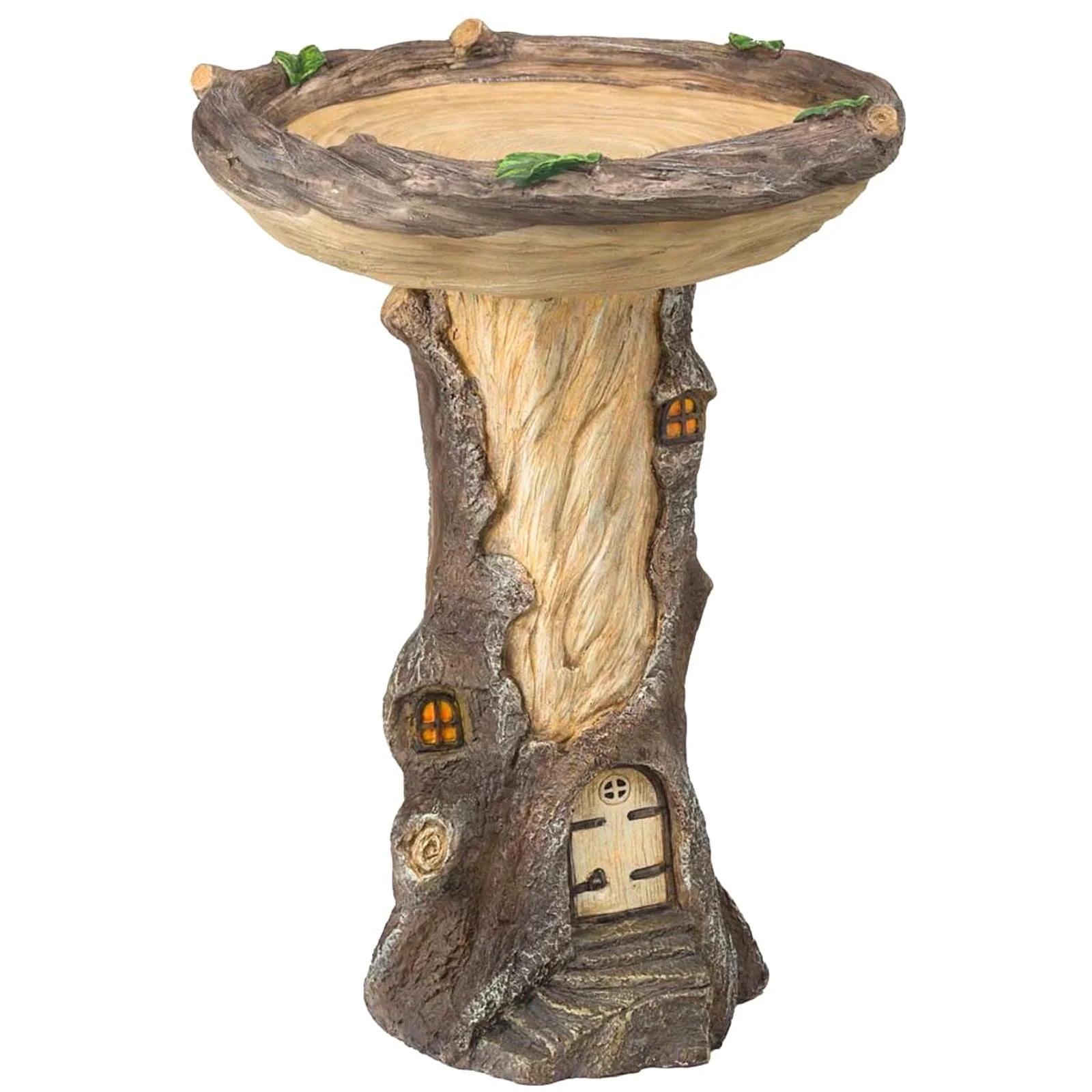 Giftesty Beautiful Sunflower Bird Bath Brown Pedestal Handmade For Outdoor