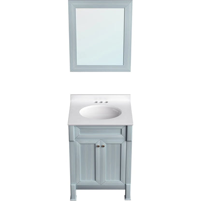 Hanover Callimont 24'' Vanity Cabinet with Sink Combo for Bathroom, Powder Room | Pre-Assembled Cabinet | Accent Mirror | Artificial Stone Countertop | Blue Cabinet | HANVN0106-24-0BL