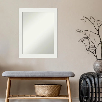 Amanti Art Vanity White Framed Non-Beveled Bathroom Vanity Wall Mirror - 21.5 x 27.5 in