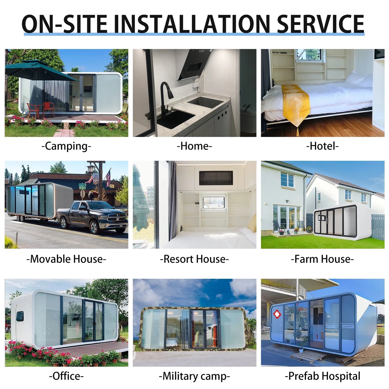 THLAND Luxury modern prefab cabin - 20ft mobile capsule with bedroom, kitchen and bathroom, storm resistant prefab cabin -16 typhoon and 11 earthquake proof mobile cabin for travel and outdoor living