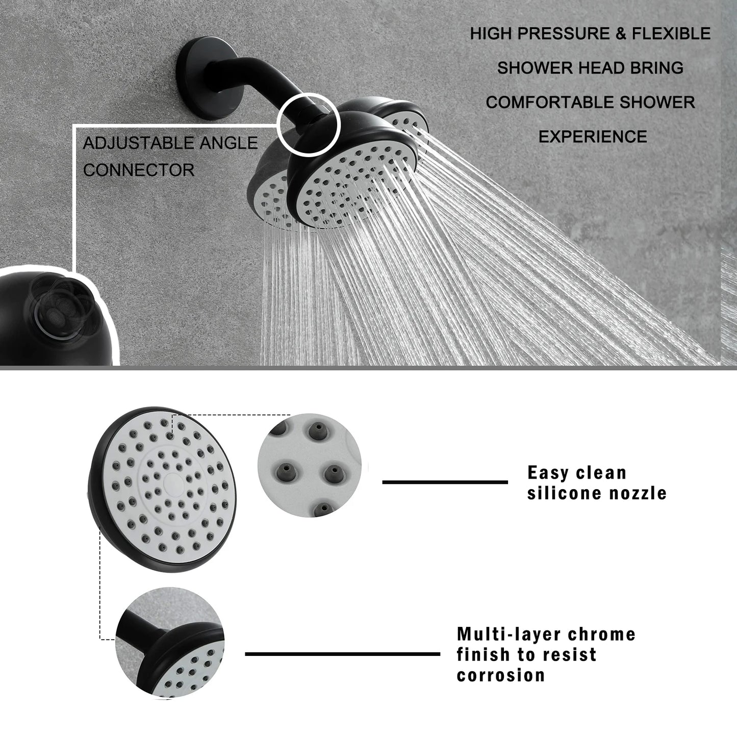16 Inch Rain Shower Head,Square Ultra Thin 304 Stainless Steel High Pressure Shower Head,,Brushed Nickel Stainless Steel Bath Faucets Showers Shower Doors