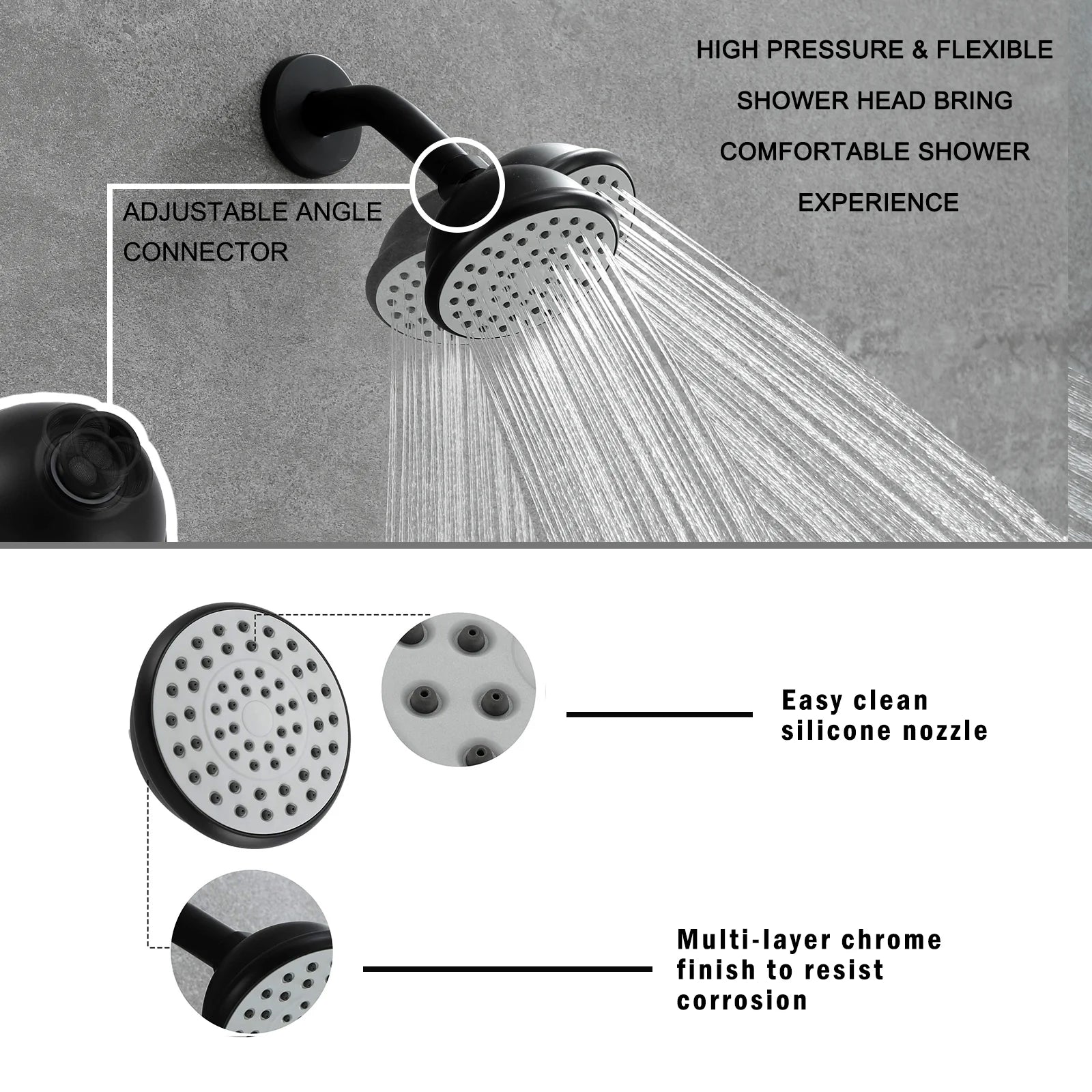 16 Inch Rain Shower Head,Square Ultra Thin 304 Stainless Steel High Pressure Shower Head,,Brushed Nickel Stainless Steel Bath Faucets Showers Shower Doors