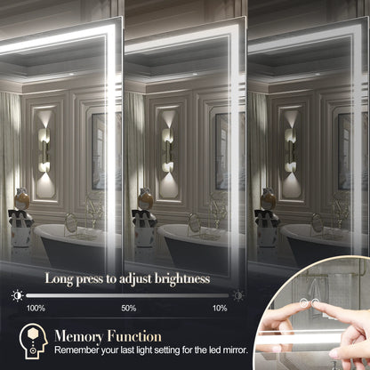 Frameless Frontlit LED Anti-fog Bathroom Vanity Mirror 96x36 inch