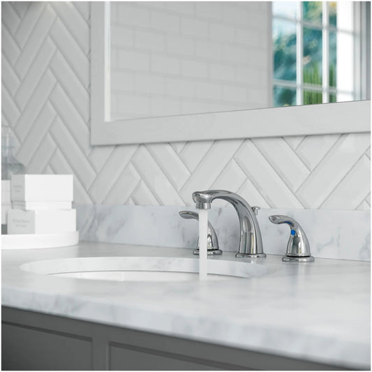 Pfirst Series 2-Handle 8" Widespread Bathroom Faucet in Brushed Nickel