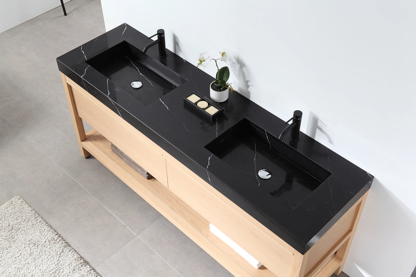 Bibury 72" Whitewash Oak Freestanding Bathroom Vanity