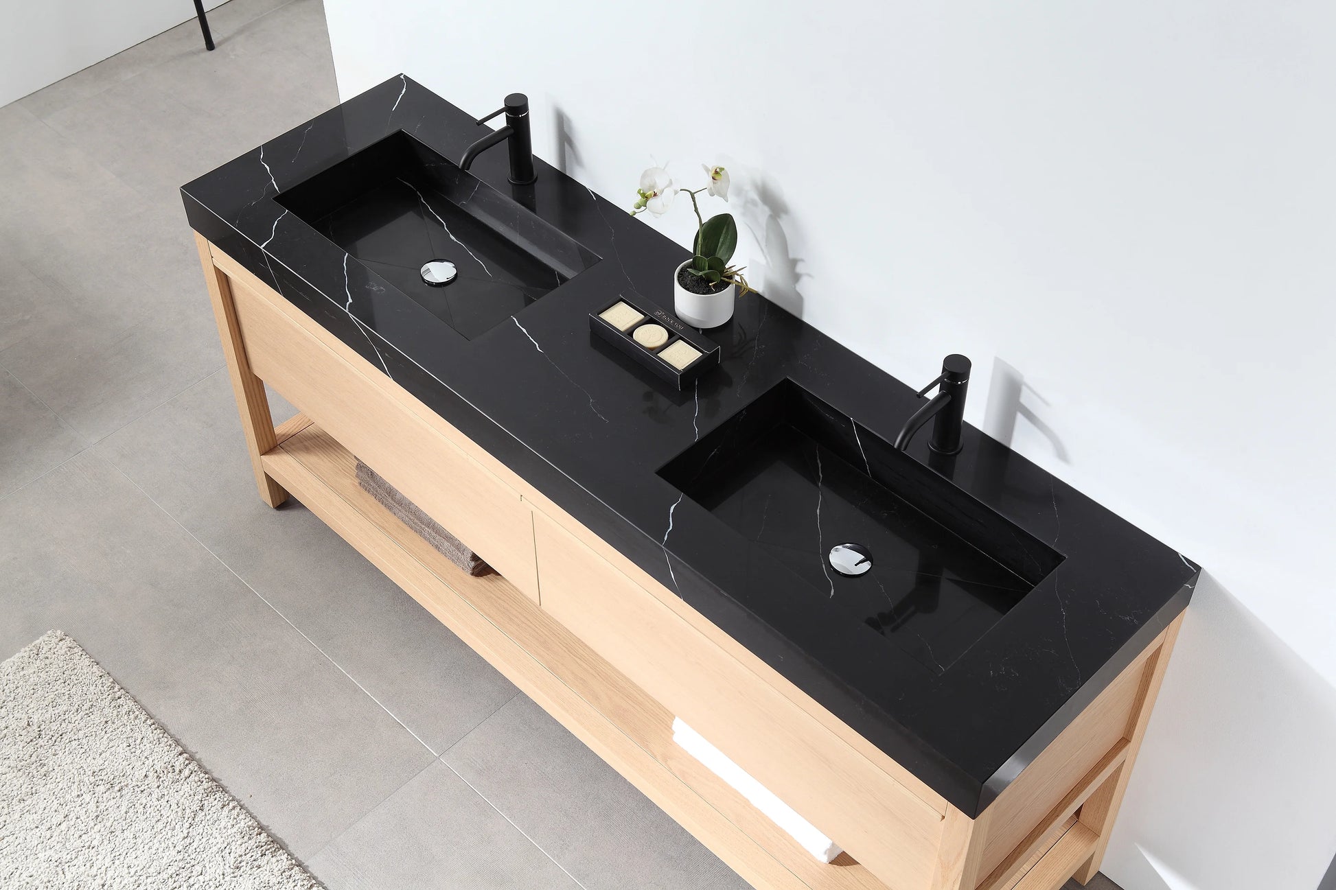 Bibury 72" Whitewash Oak Freestanding Bathroom Vanity
