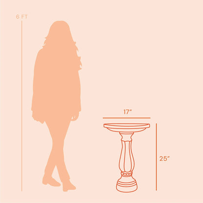 Bloem Promo Birdbath With Pedastal: White - 17" Basin With 2" Depth, 25" Fillable Pedastal, Smooth Gloss, Durable & Weather Resistant Resin, For Indoor &Outdoor Use, Gardening