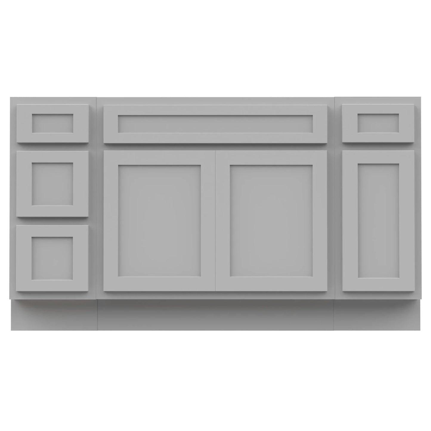 57 in. W x 21 in. D x 32.5 in. H Bath Vanity Cabinet without Top in Gray
